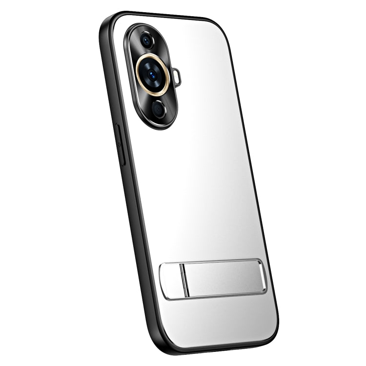 For Huawei nova 11 R-JUST RJ-61 Electroplating Frosted TPU + PC Phone Case with Holder(Silver) - Huawei Cases by R-JUST | Online Shopping South Africa | PMC TechLife | Buy Now Pay Later Mobicred