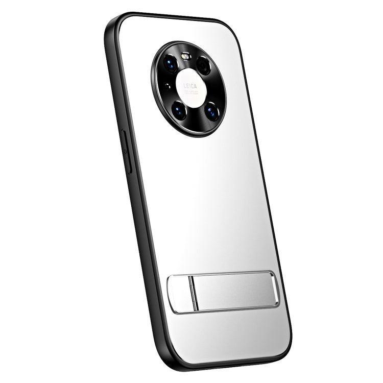 For Huawei Mate 40 Pro R-JUST RJ-61 Electroplating Frosted TPU + PC Phone Case with Holder(Silver) - Huawei Cases by R-JUST | Online Shopping South Africa | PMC TechLife | Buy Now Pay Later Mobicred