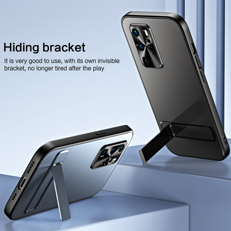 For Huawei P40 Pro R-JUST RJ-61 Electroplating Frosted TPU + PC Phone Case with Holder(Silver) - Huawei Cases by R-JUST | Online Shopping South Africa | PMC TechLife | Buy Now Pay Later Mobicred