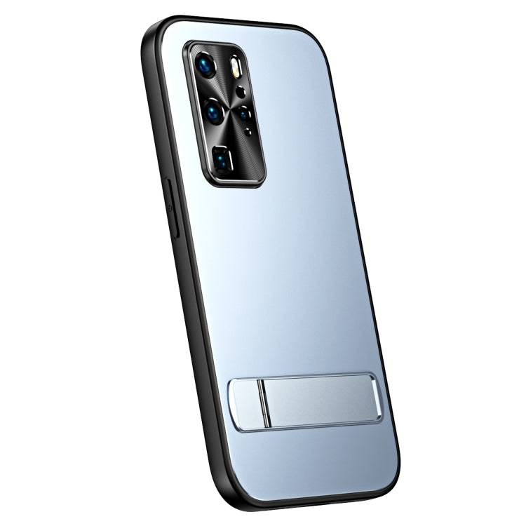 For Huawei P40 Pro R-JUST RJ-61 Electroplating Frosted TPU + PC Phone Case with Holder(Blue) - Huawei Cases by R-JUST | Online Shopping South Africa | PMC Jewellery