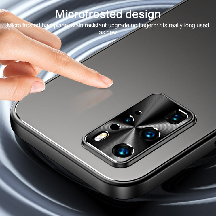 For Huawei P40 R-JUST RJ-61 Electroplating Frosted TPU + PC Phone Case with Holder(Grey) - Huawei Cases by R-JUST | Online Shopping South Africa | PMC TechLife