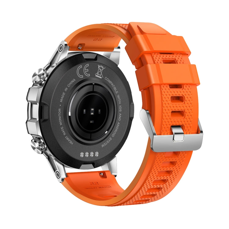 LEMFO K52 1.39 inch IPS Square Screen Smart Watch Supports Bluetooth Calls(Silver Orange) - Smart Watches by LEMFO | Online Shopping South Africa | PMC TechLife | Buy Now Pay Later Mobicred