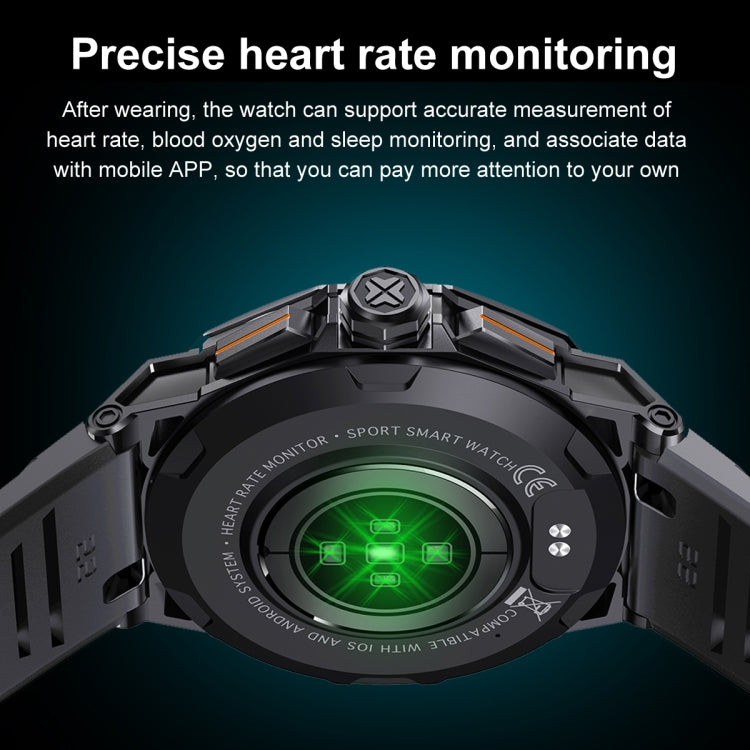 K62 1.43 inch AMOLED Round Screen Smart Watch Supports Bluetooth Calls(Silver Orange) - free shipping - PMC TechLife - Order now!