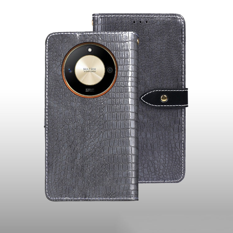 For Honor X9b idewei Crocodile Texture Leather Phone Case(Black) - Honor Cases by idewei | Online Shopping South Africa | PMC TechLife | Buy Now Pay Later Mobicred