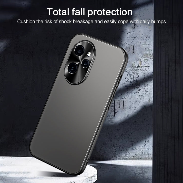 For Honor 100 R-JUST RJ-61 Electroplating Frosted TPU + PC Phone Case(Grey) - Honor Cases by R-JUST | Online Shopping South Africa | PMC TechLife