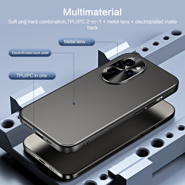 For Honor 100 R-JUST RJ-61 Electroplating Frosted TPU + PC Phone Case(Grey) - Honor Cases by R-JUST | Online Shopping South Africa | PMC TechLife