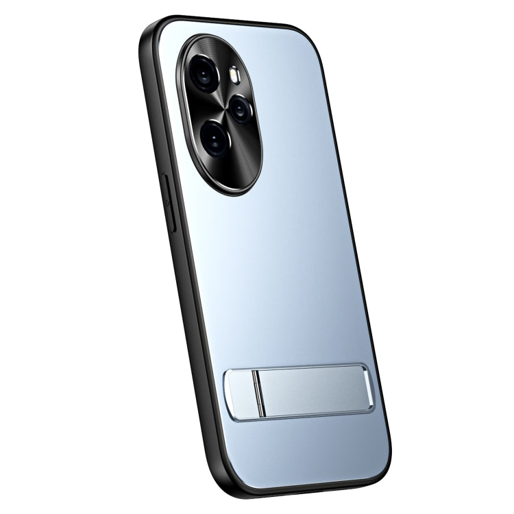 For Honor 100 R-JUST RJ-61 Electroplating Frosted TPU + PC Phone Case with Holder(Blue) - Honor Cases by R-JUST | Online Shopping South Africa | PMC TechLife | Buy Now Pay Later Mobicred