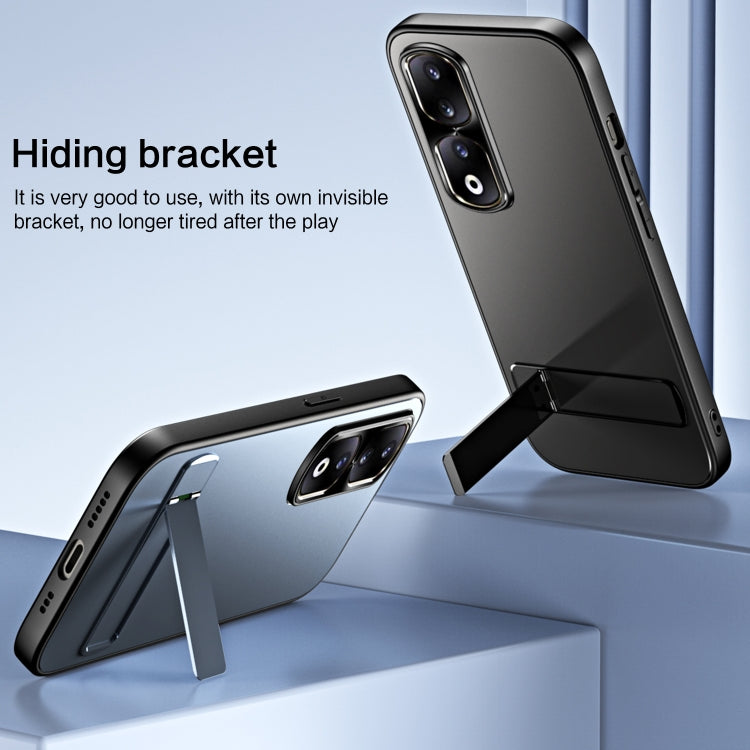 For Honor 90 R-JUST RJ-61 Electroplating Frosted TPU + PC Phone Case with Holder(Silver) - free shipping - PMC TechLife - Order now!
