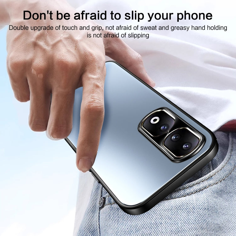 For Honor 90 R-JUST RJ-61 Electroplating Frosted TPU + PC Phone Case with Holder(Blue) - Honor Cases by R-JUST | Online Shopping South Africa | PMC TechLife | Buy Now Pay Later Mobicred