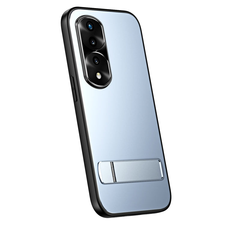 For Honor 70 Pro R-JUST RJ-61 Electroplating Frosted TPU + PC Phone Case with Holder(Blue) - Honor Cases by R-JUST | Online Shopping South Africa | PMC TechLife | Buy Now Pay Later Mobicred