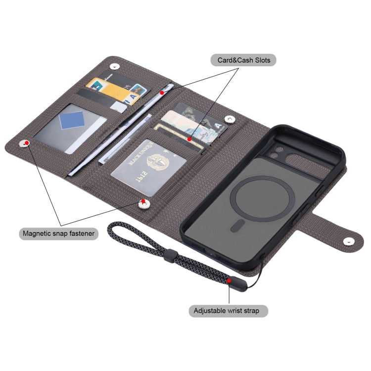 For Google Pixel 8 Pro ViLi GHA Series Shockproof MagSafe RFID Leather Attraction Horizontal Flip Phone Case(Grey) - Google Cases by ViLi | Online Shopping South Africa | PMC TechLife | Buy Now Pay Later Mobicred