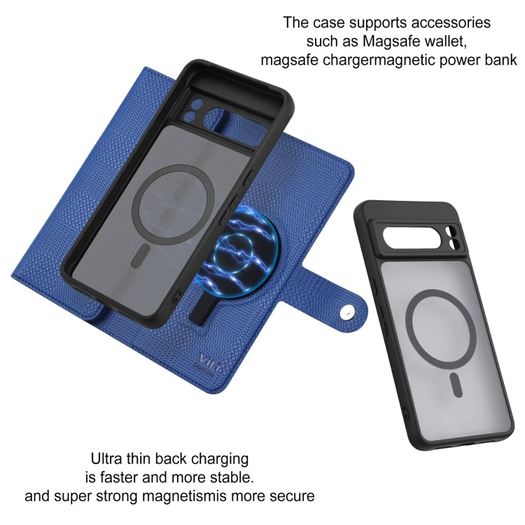 For Google Pixel 8 Pro ViLi GHA Series Shockproof MagSafe RFID Leather Attraction Horizontal Flip Phone Case(Blue) - Google Cases by ViLi | Online Shopping South Africa | PMC Jewellery | Buy Now Pay Later Mobicred