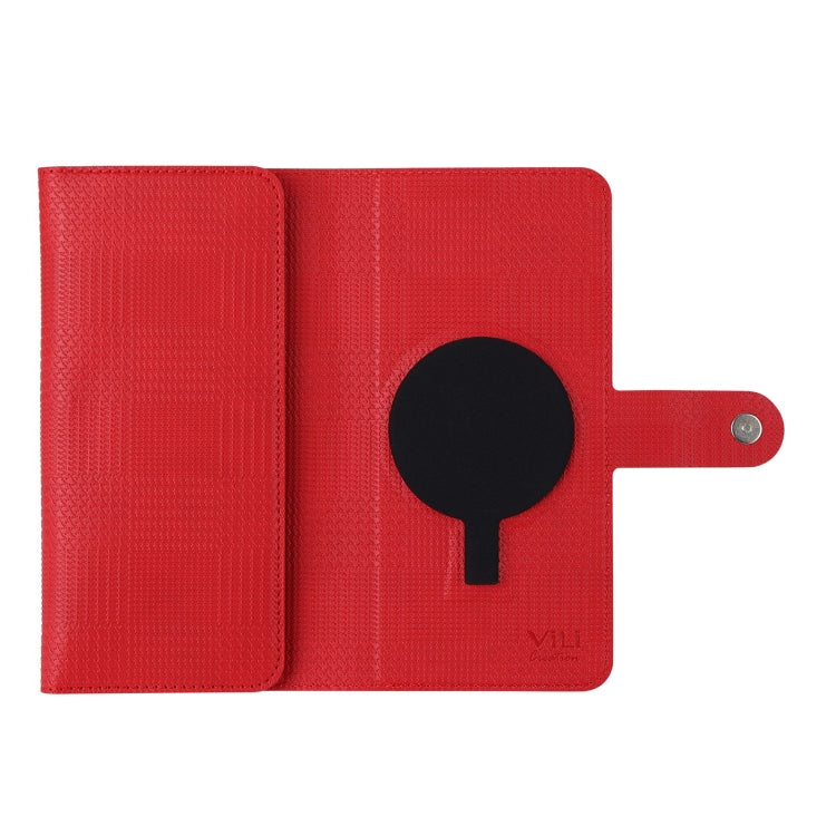 For Google Pixel 8 Pro ViLi GHB Series MagSafe Magnetic Zipper Leather Phone Case(Red) - Google Cases by ViLi | Online Shopping South Africa | PMC Jewellery | Buy Now Pay Later Mobicred