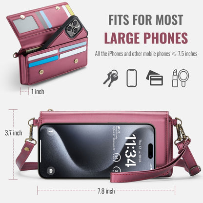 CaseMe Me30 Multi Functional Diagonal Cross Bag Phone Case(Red) -  by CaseMe | Online Shopping South Africa | PMC Jewellery | Buy Now Pay Later Mobicred