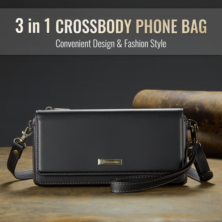 CaseMe Me30 Multi Functional Diagonal Cross Bag Phone Case(Black) - free shipping - PMC Jewellery - Order now!