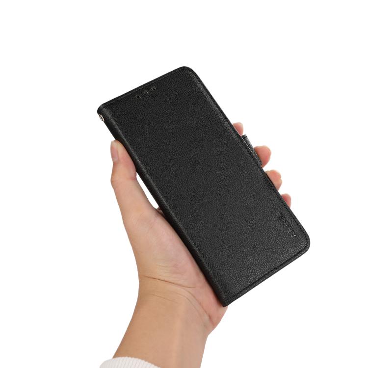 For iPhone 17 Pro Max ABEEL Side-Magnetic Litchi Pattern Leather RFID Phone Case(Black) - free shipping - PMc TechLife - Order now!