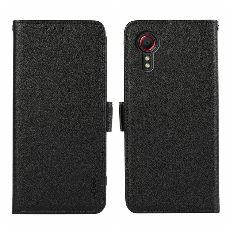 For Samsung Galaxy Xcover7 ABEEL Side-Magnetic Litchi Pattern Leather RFID Phone Case(Black) - Galaxy Phone Cases by PMC TechLife | Online Shopping South Africa | PMC TechLife