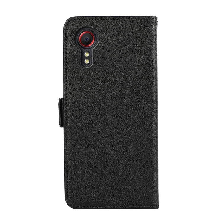 For Samsung Galaxy Xcover7 ABEEL Side-Magnetic Litchi Pattern Leather RFID Phone Case(Black) - Galaxy Phone Cases by PMC TechLife | Online Shopping South Africa | PMC TechLife