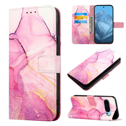 For Google Pixel 9 PT003 Marble Pattern Flip Leather Phone Case(Pink Purple Gold) - Google Cases by PMC Jewellery | Online Shopping South Africa | PMC Jewellery | Buy Now Pay Later Mobicred