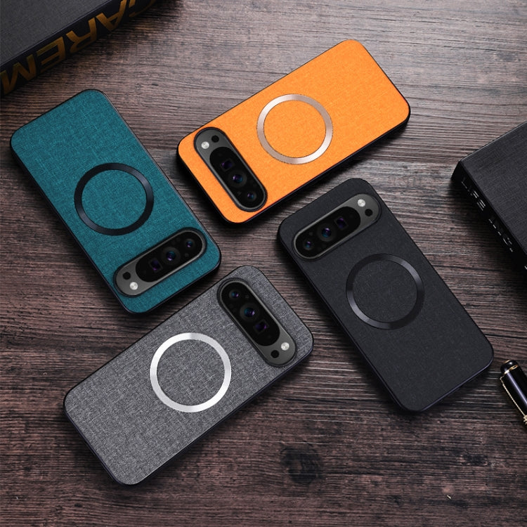 For Google Pixel 9 CD Magnetic Ring Cloth Texture PU Phone Case(Purple) - Google Cases by PMC TechLife | Online Shopping South Africa | PMC TechLife | Buy Now Pay Later Mobicred