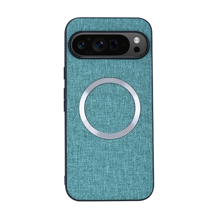 For Google Pixel 9 CD Magnetic Ring Cloth Texture PU Phone Case(Blue) - Google Cases by PMC TechLife | Online Shopping South Africa | PMC TechLife | Buy Now Pay Later Mobicred