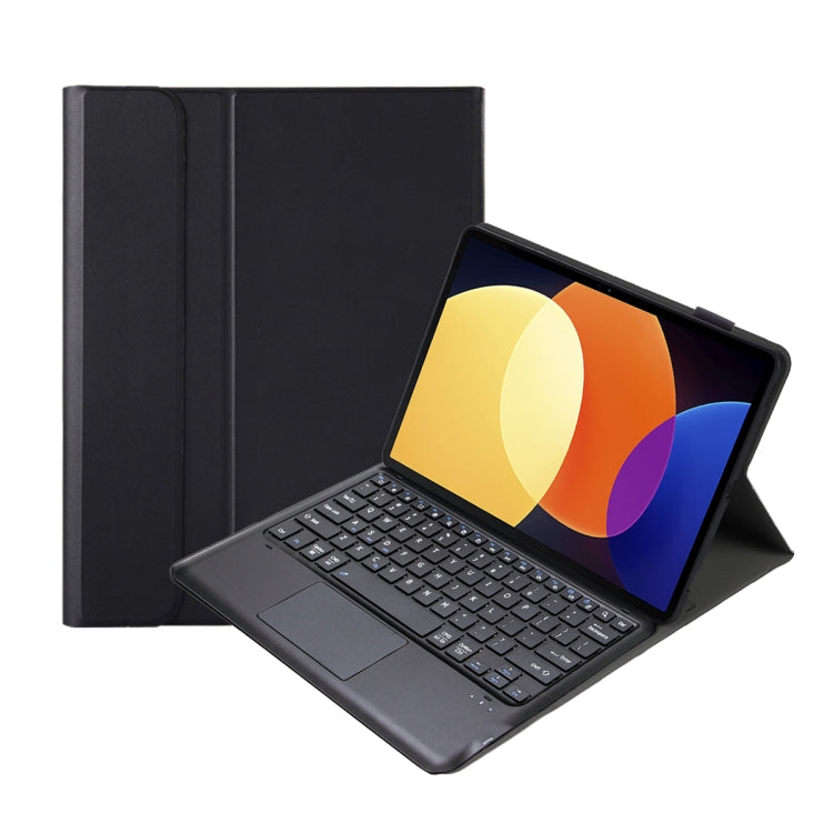 For Xiaomi Pad 6S Pro 12.4 Lambskin Texture Detachable Bluetooth Keyboard Leather Case with Touchpad(Black) - Others Keyboard by PMC Jewellery | Online Shopping South Africa | PMC Jewellery