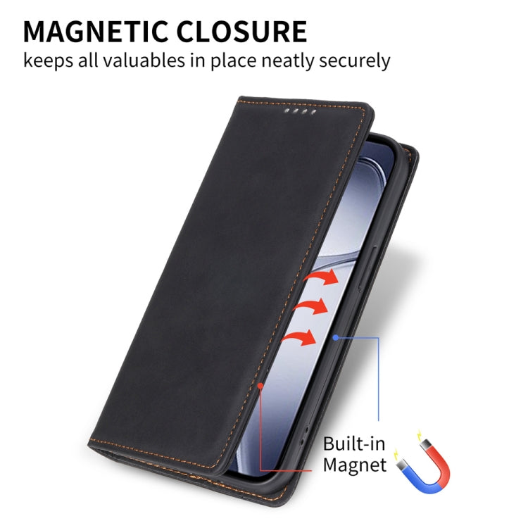 For Redmi K70 Ultra Business Solid Color Magnetic RFID Leather Phone Case(Black) - Xiaomi Cases by PMC Jewellery | Online Shopping South Africa | PMC Jewellery | Buy Now Pay Later Mobicred