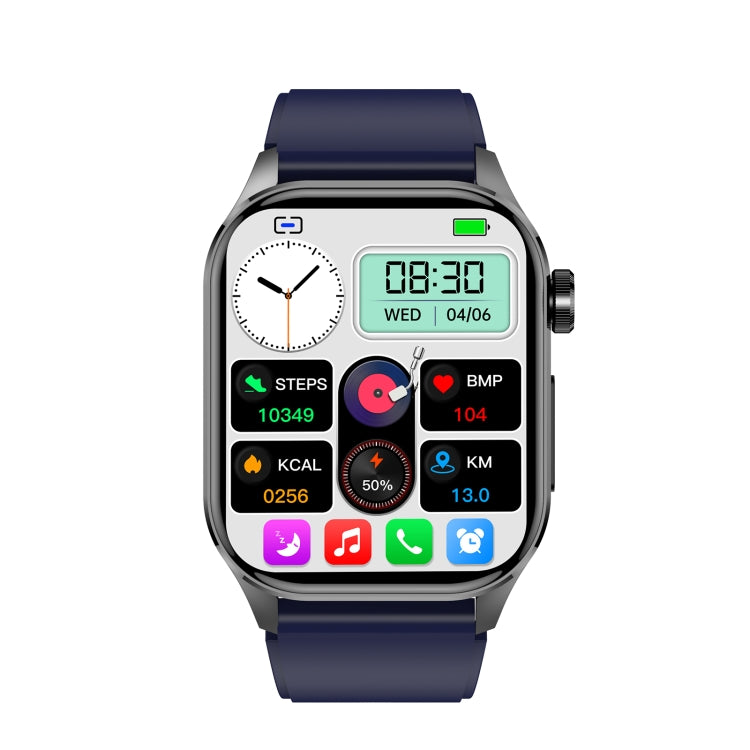 ET580 2.04 inch AMOLED Screen Sports Smart Watch Support Bluethooth Call /  ECG Function(Blue Silicone Band) - Smart Watches by PMC TechLife | Online Shopping South Africa | PMC TechLife