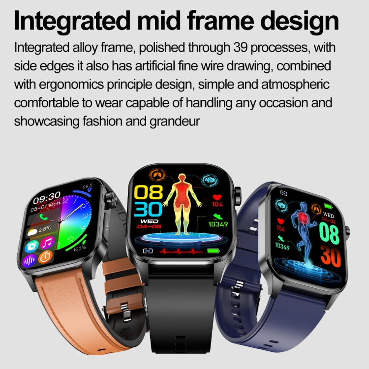 ET580 2.04 inch AMOLED Screen Sports Smart Watch Support Bluethooth Call /  ECG Function(Black Butterfly Buckle) - Smart Watches by PMC TechLife | Online Shopping South Africa | PMC TechLife
