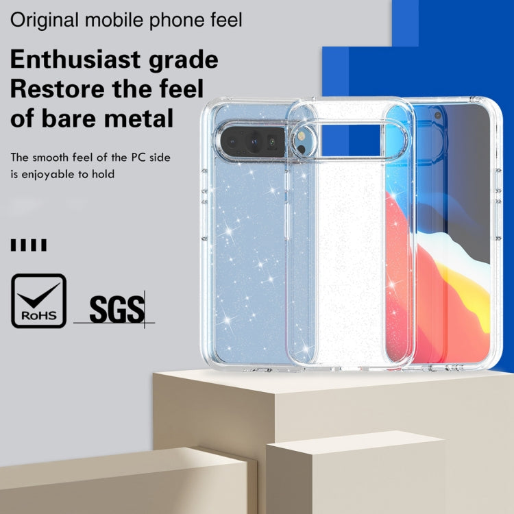 For Google Pixel 9 Pro XL Terminator Style Shockproof Phone Case(Glitter White) - Google Cases by PMC TechLife | Online Shopping South Africa | PMC TechLife | Buy Now Pay Later Mobicred