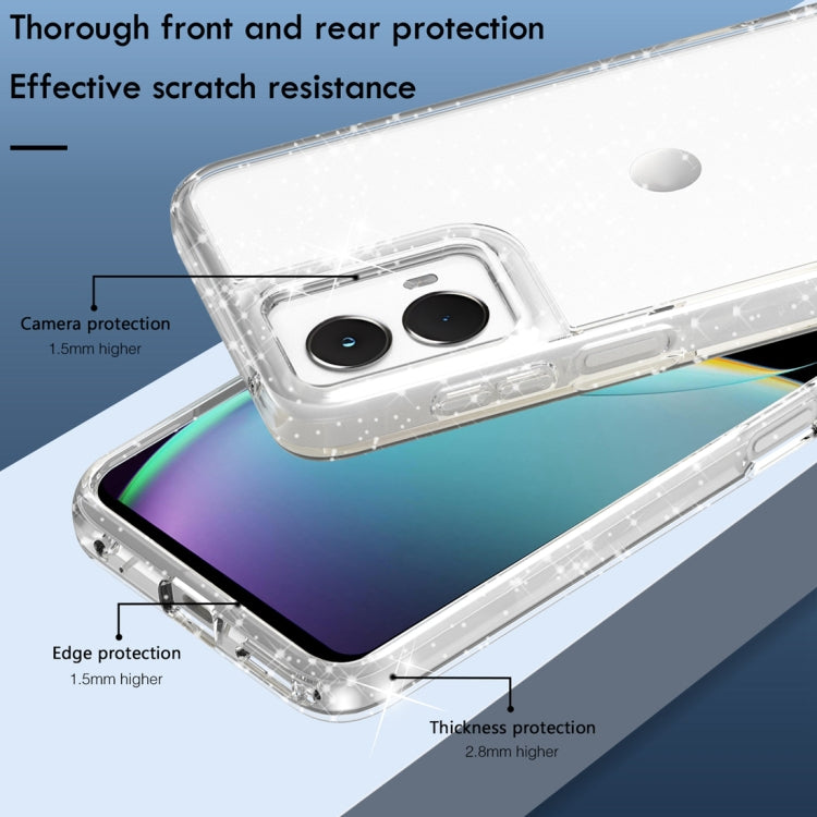 For Motorola Moto G 5G 2024 Terminator Style Shockproof Phone Case(Glitter White) - Motorola Cases by PMC Jewellery | Online Shopping South Africa | PMC Jewellery | Buy Now Pay Later Mobicred