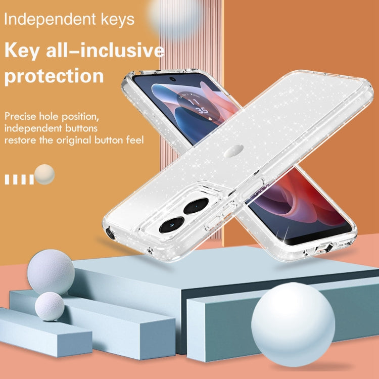 For Motorola Moto G Play 4G 2024 Terminator Style Shockproof Phone Case(Glitter White) - Motorola Cases by PMC Jewellery | Online Shopping South Africa | PMC Jewellery | Buy Now Pay Later Mobicred