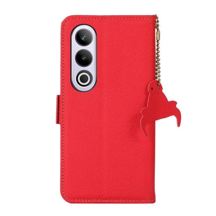 For OnePlus CE4 5G Global Side-Magnetic TJ Genuine Leather RFID Phone Case(Red) - free shipping - PMC TechLife - Order now!