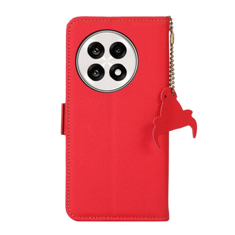 For OnePlus Ace 5 Pro / Ace 5 / 13R Side-Magnetic TJ Genuine Leather RFID Phone Case(Red) - OnePlus Cases by PMC TechLife | Online Shopping South Africa | PMC TechLife | Buy Now Pay Later Mobicred