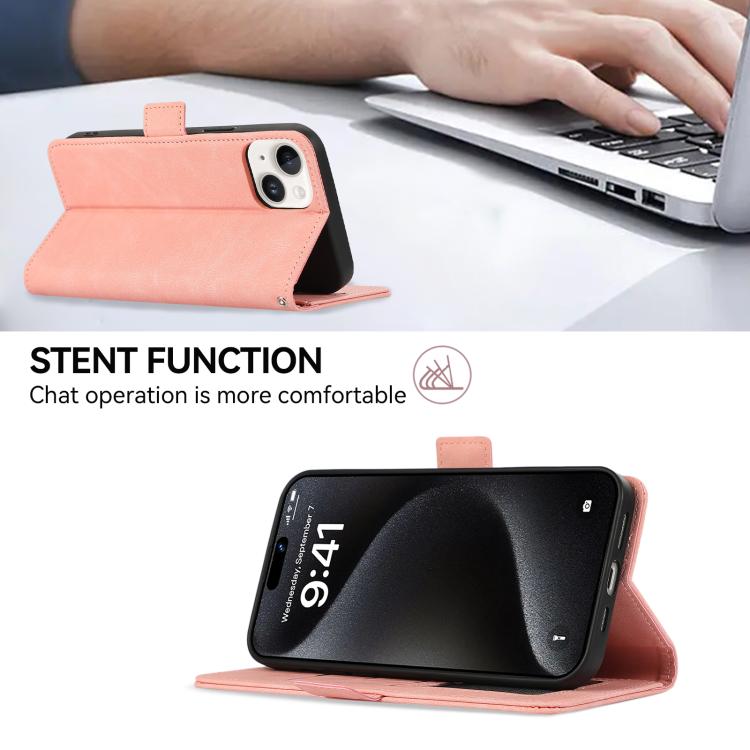 For iPhone 17 Air ABEEL Frosted Magnetic RFID Leather Phone Case(Pink) - free shipping - PMc TechLife - Order now!