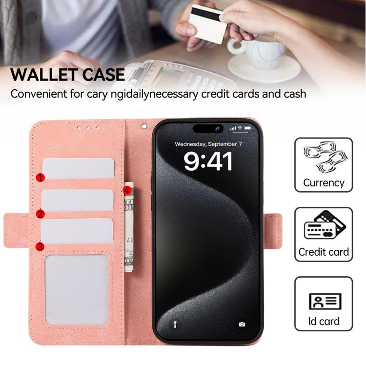 For iPhone 17 Air ABEEL Frosted Magnetic RFID Leather Phone Case(Pink) - free shipping - PMc TechLife - Order now!