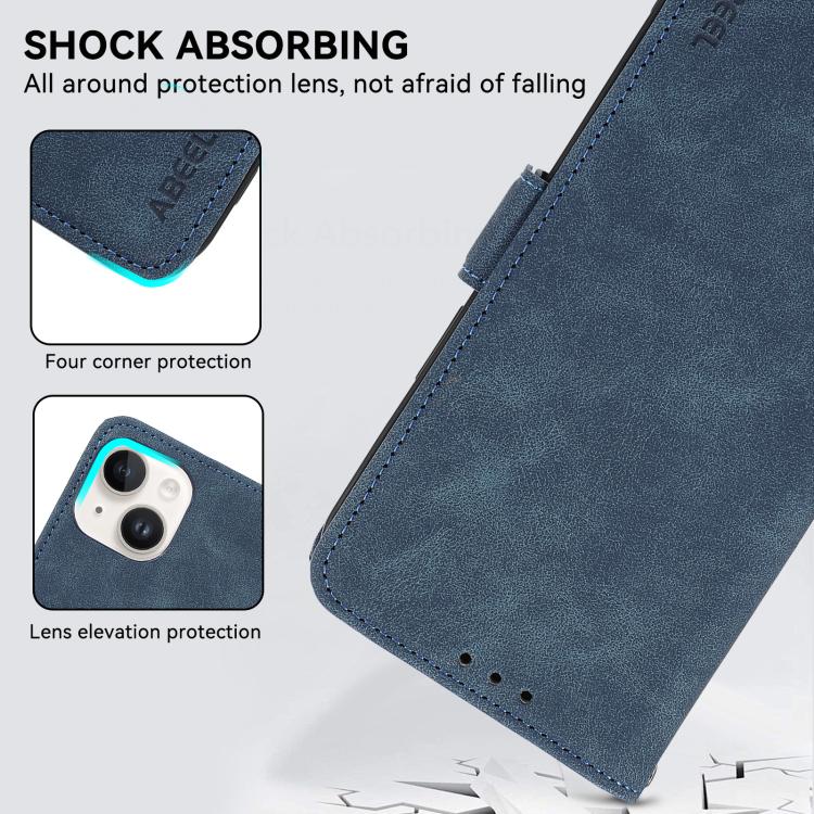 For iPhone 17 Air ABEEL Frosted Magnetic RFID Leather Phone Case(Blue) - free shipping - PMc TechLife - Order now!