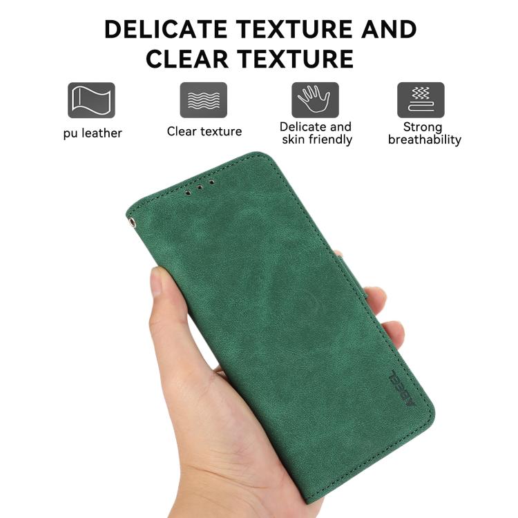 For iPhone 17 Air ABEEL Frosted Magnetic RFID Leather Phone Case(Green) - free shipping - PMc TechLife - Order now!