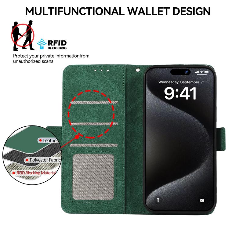 For iPhone 17 Air ABEEL Frosted Magnetic RFID Leather Phone Case(Green) - free shipping - PMc TechLife - Order now!