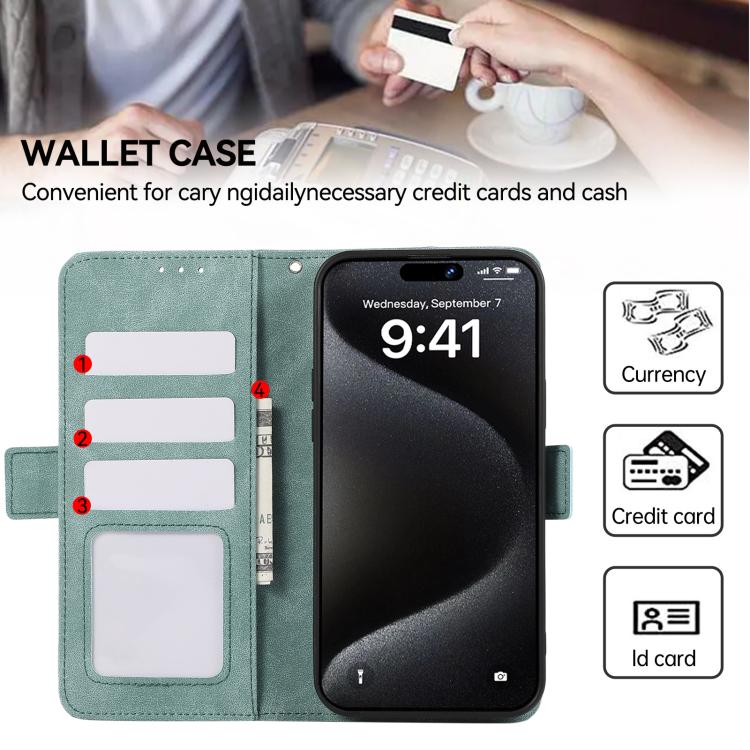 For iPhone 17 Air ABEEL Frosted Magnetic RFID Leather Phone Case(Cyan) - free shipping - PMc TechLife - Order now!