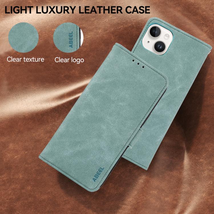 For iPhone 17 Air ABEEL Frosted Magnetic RFID Leather Phone Case(Cyan) - free shipping - PMc TechLife - Order now!