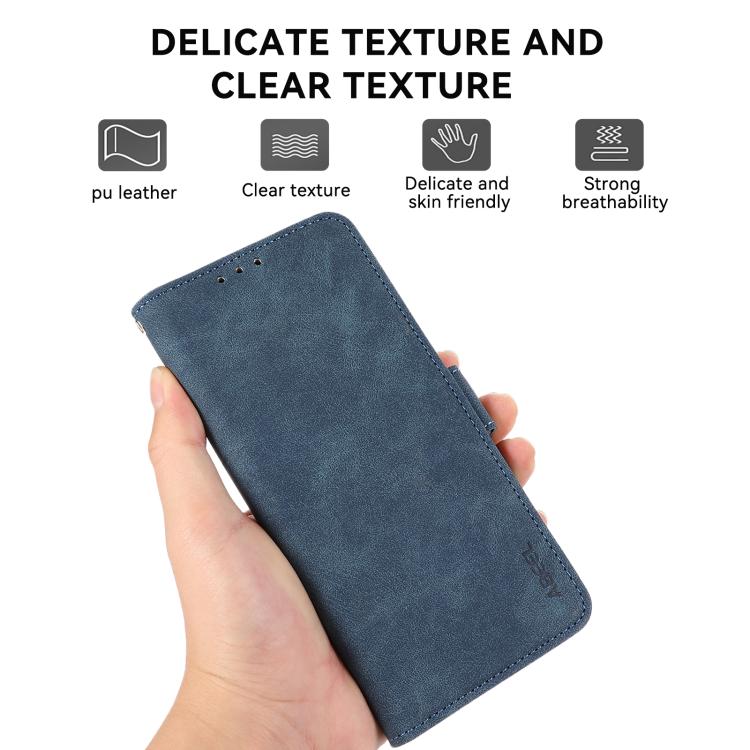 For iPhone 17 Pro ABEEL Frosted Magnetic RFID Leather Phone Case(Blue) - free shipping - PMc TechLife - Order now!