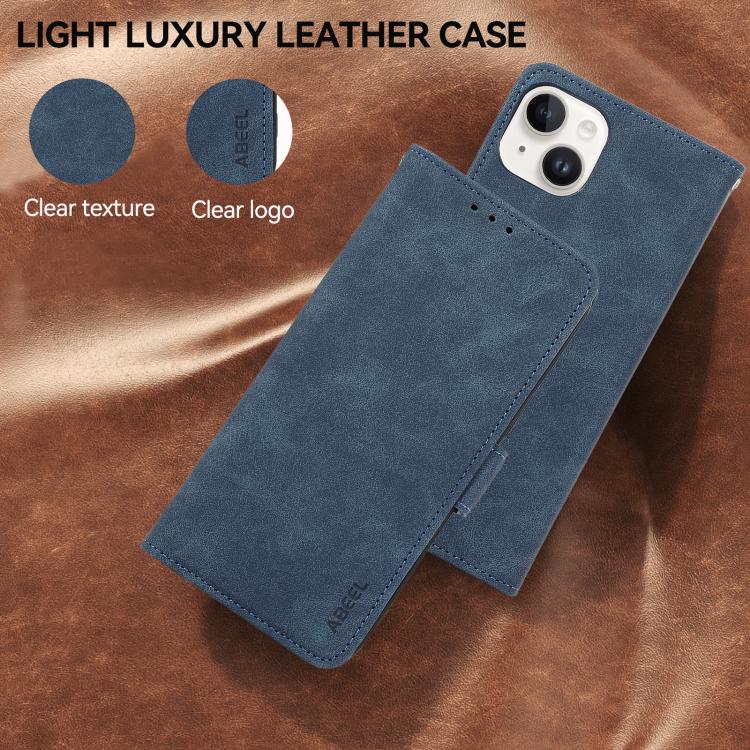 For iPhone 17 Pro ABEEL Frosted Magnetic RFID Leather Phone Case(Blue) - free shipping - PMc TechLife - Order now!