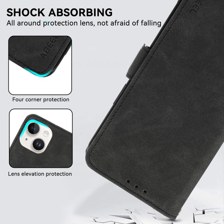 For iPhone 17 Pro Max ABEEL Frosted Magnetic RFID Leather Phone Case(Black) - free shipping - PMc TechLife - Order now!