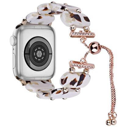 For Apple Watch SE 2023 40mm Resin Retractable Chain Watch Band(Nougat) - Watch Bands by PMC Jewellery | Online Shopping South Africa | PMC Jewellery