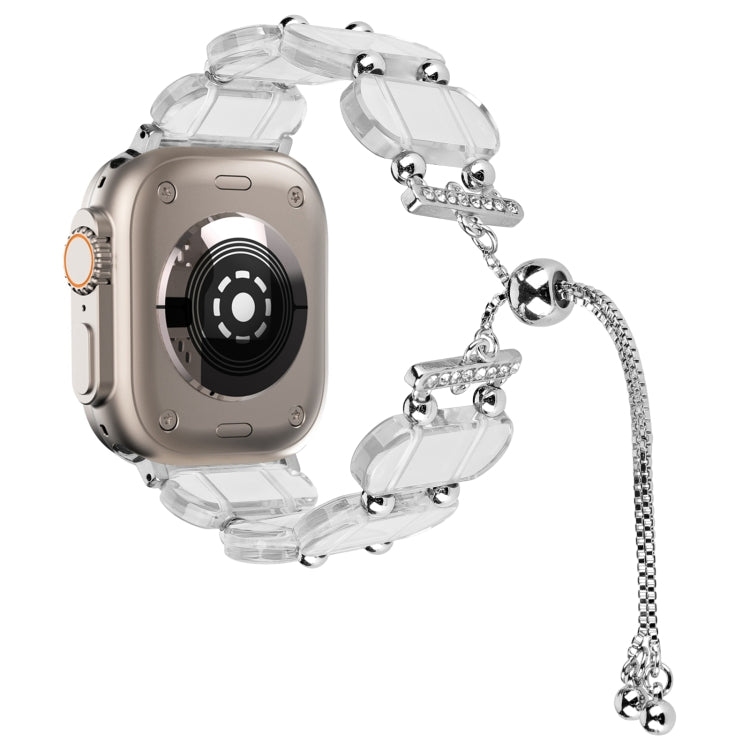 For Apple Watch Ultra 2 49mm Resin Retractable Chain Watch Band(Transparent) - Watch Bands by PMC TechLife | Online Shopping South Africa | PMC TechLife
