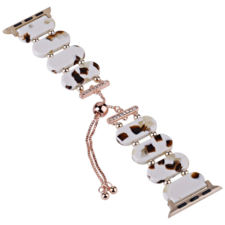 For Apple Watch Series 9 45mm Resin Retractable Chain Watch Band(Nougat) - free shipping - PMC TechLife - Order now!