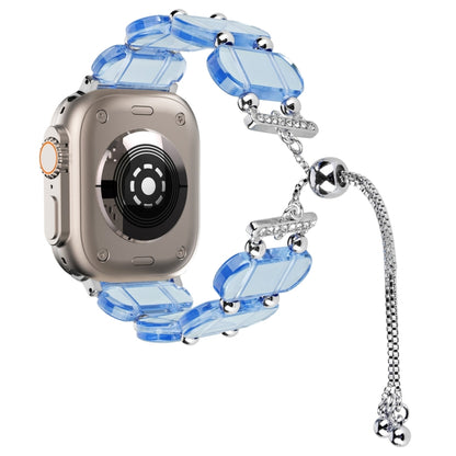 For Apple Watch Ultra 49mm Resin Retractable Chain Watch Band(Blue) - Watch Bands by PMC Jewellery | Online Shopping South Africa | PMC Jewellery