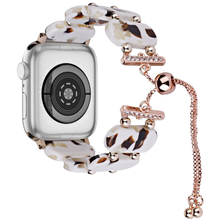 For Apple Watch Series 8 41mm Resin Retractable Chain Watch Band(Nougat) - Watch Bands by PMC TechLife | Online Shopping South Africa | PMC TechLife