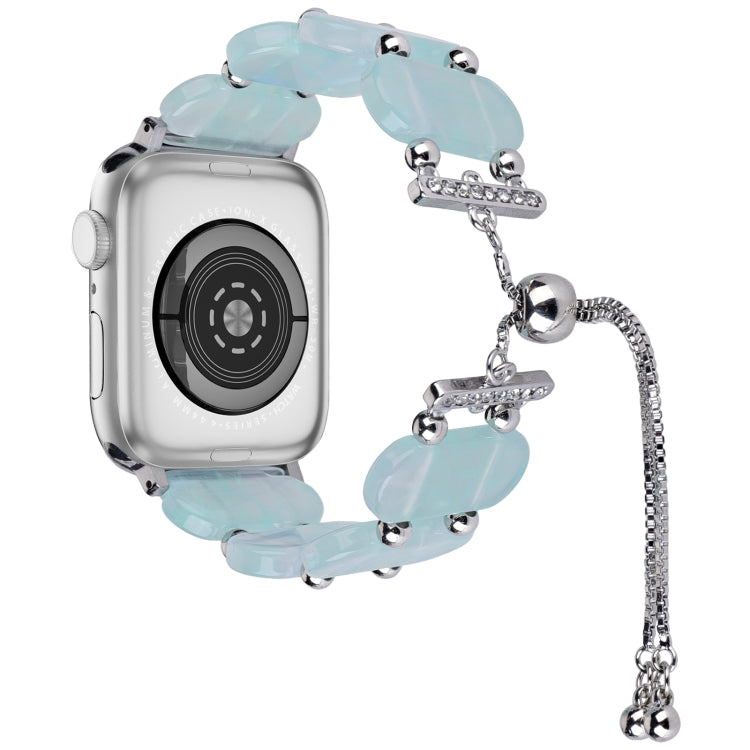 For Apple Watch SE 40mm Resin Retractable Chain Watch Band(Ice Blue) - Watch Bands by PMC TechLife | Online Shopping South Africa | PMC TechLife